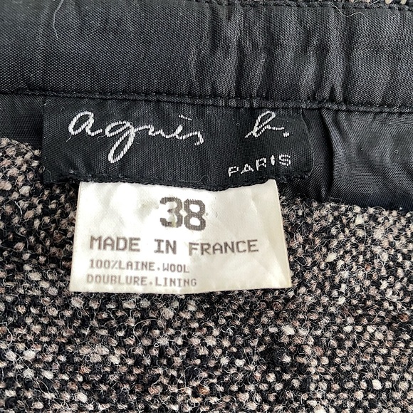 Vintage Agnes B 100% wool tweed lined mini mod 60s prep dark academia French - Picture 6 of 6